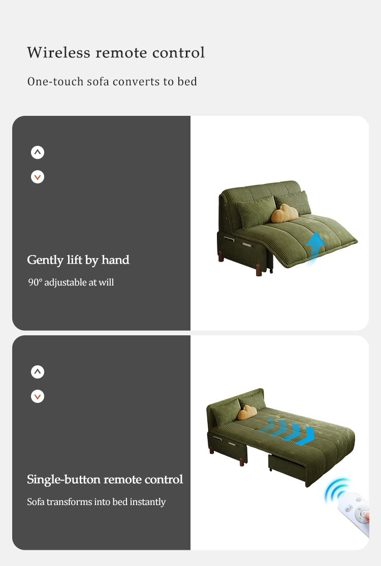 Modern Electric Smart Fabric Recliner L-Shape Sofa Bed Convertible Foldable Solid Wood Frame School Mall Living Room Furniture