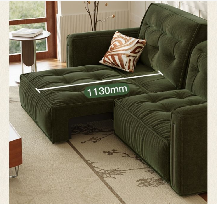 Electric Modern Reclining Sofa Bed Retractable Wall-Mounted Fabric Sleeper with Storage for Small Living Rooms