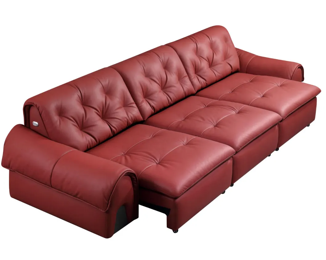 High-End 3 Seater Leather Electric Recliner Sofa Bed with Smart Voice Control Power Reclining Sleeper for Large Living Room