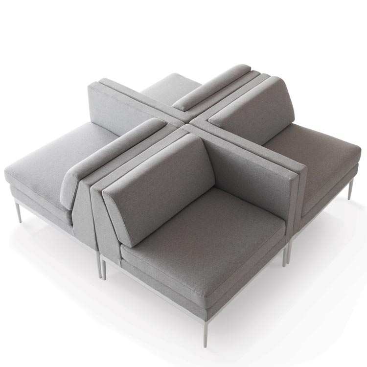 Multi-function Office Lobby Sofa Two Seat with Electrical Plug and Usb Charger