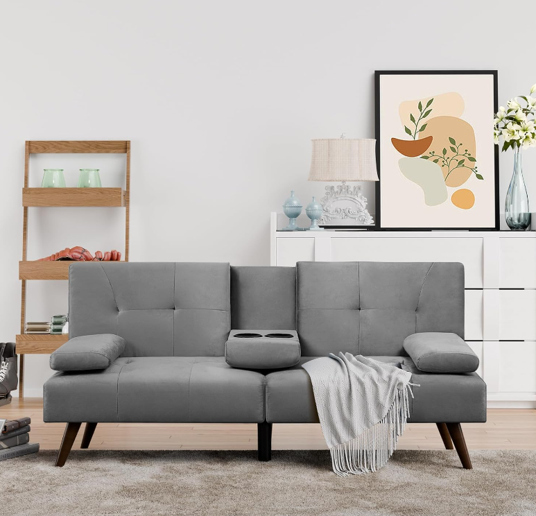 High Quality Futon Sofa Bed Convertible Couch Beds Loveseat Modern Recliner Sleeper Small Lazy Set for Living Room Office