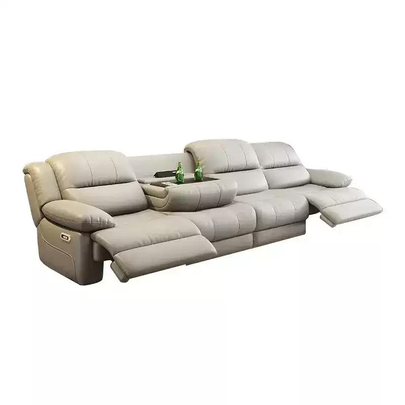 FZT Leather Electrical 1-4 Seater Swivel Recliner Sofa with USB Charging Port Wall Free Design for Space Saving Comfort