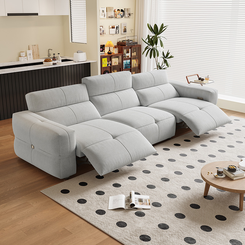 Italian Extendable Electric Recliner Furniture Fabric Sectional Sleeper Sofa