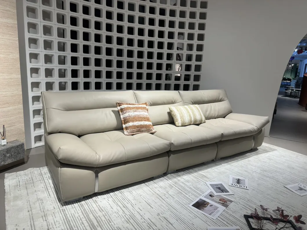 Wholesale Contemporary Living Room Home Furniture Modular Functional Sofa Solid Wood Frame Genuine Leather Electric Recliner Couch
