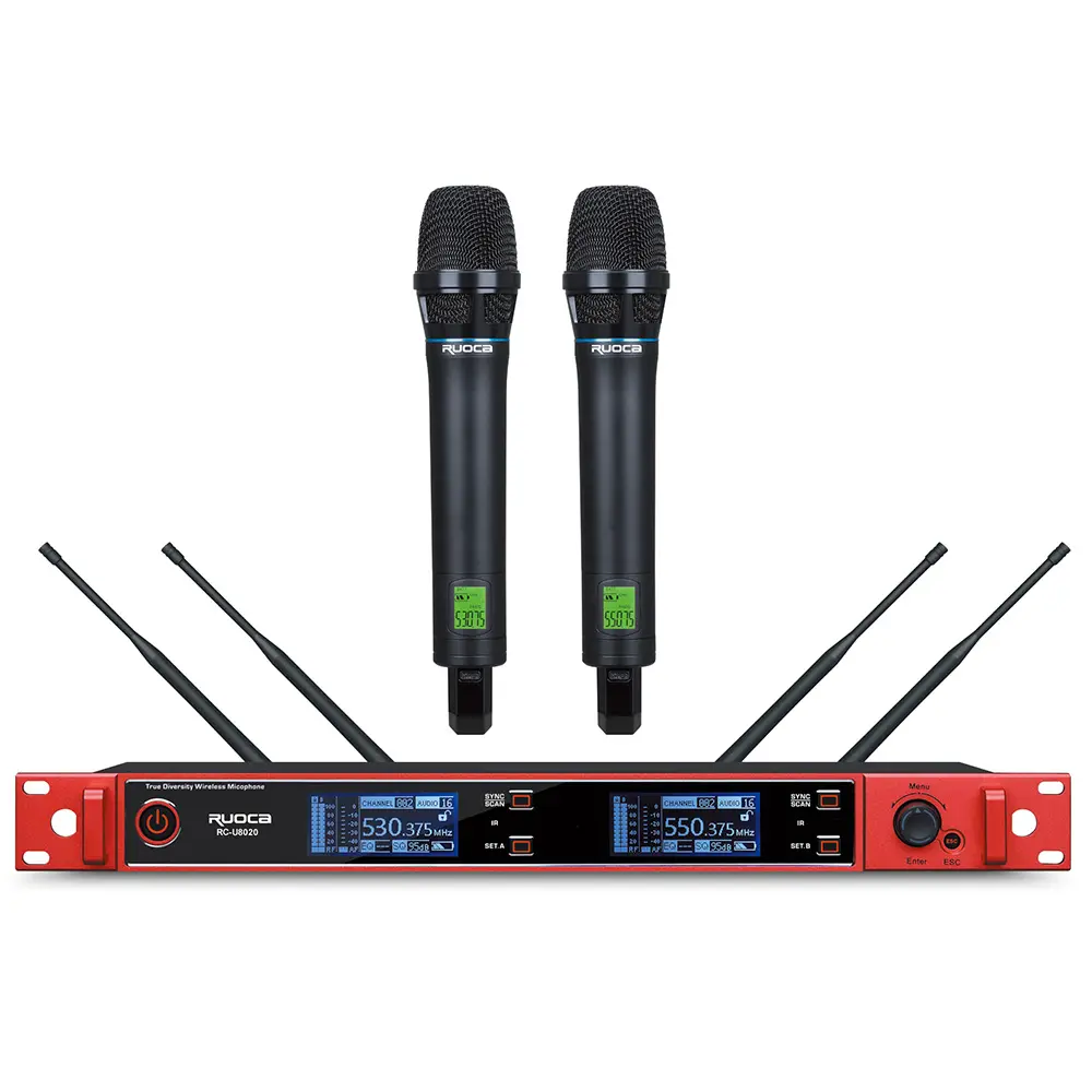 CE Certification RC-U8021-Ruoca Professional Dual Channel Wireless Microphone Supplier, Exporter
