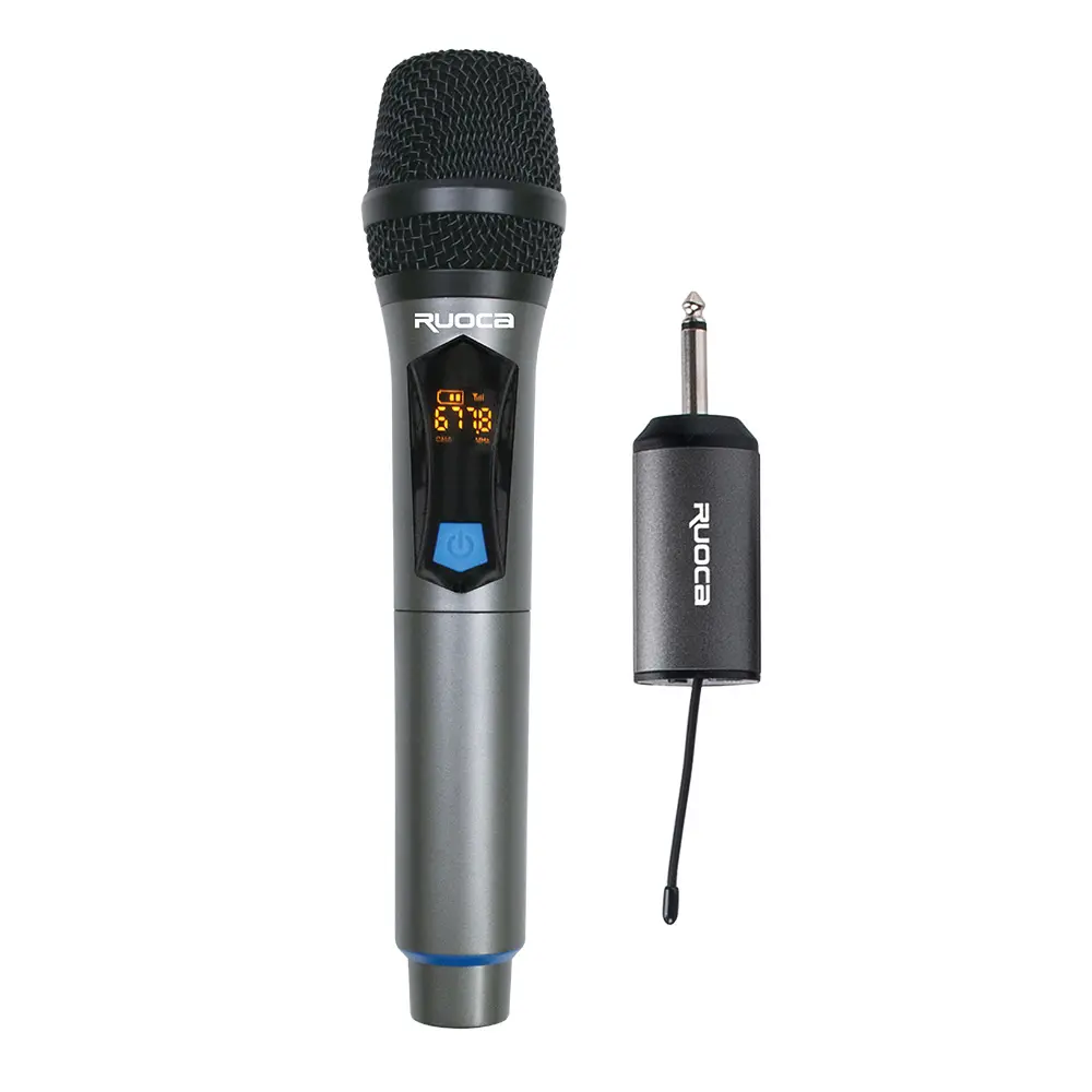 Wholesale Ruoca RC-U8061 Professional Single Handheld Microphone UHF Wireless Microphone System with Recharging Mini Receiver for Home , Church , Conference Room,Stage Factory, Exporter