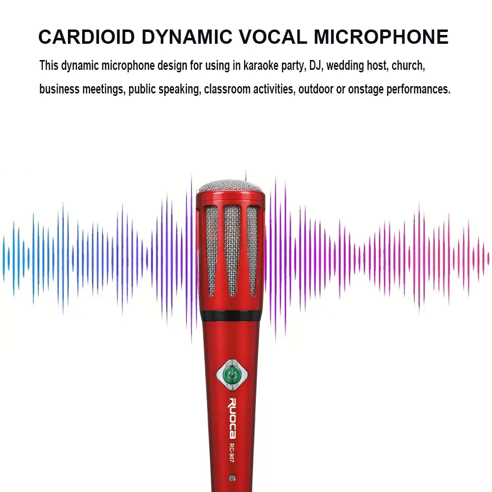 Wholesale Ruoca Handheld Microphone RC-907 Wired Microphone For Singing Manufacturer, Exporters