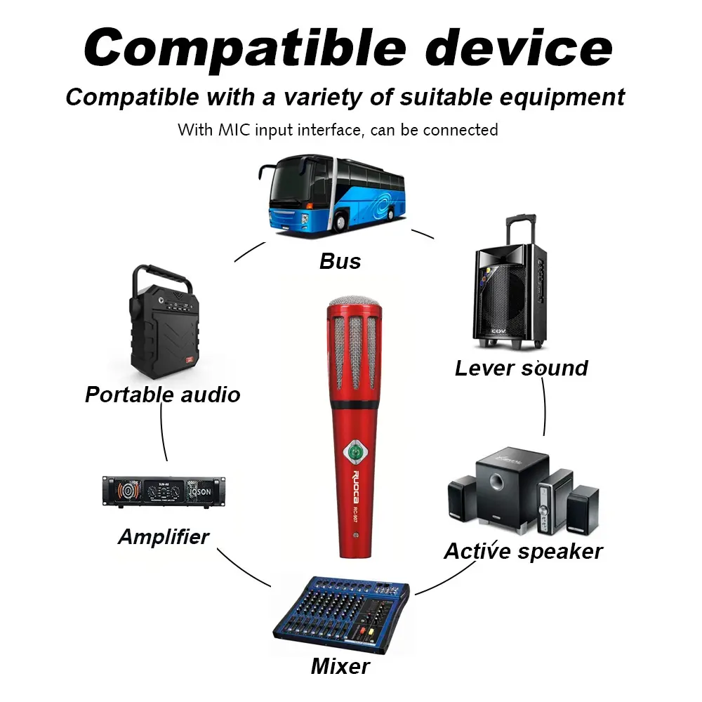 Wholesale Ruoca Handheld Microphone RC-907 Wired Microphone For Singing Manufacturer, Exporters