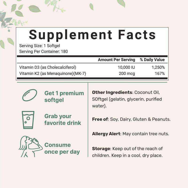 Suplemento de Óleo de Coco Hatmanlabs para Saúde Cardiovascular &amp; Vitamina D3 K2