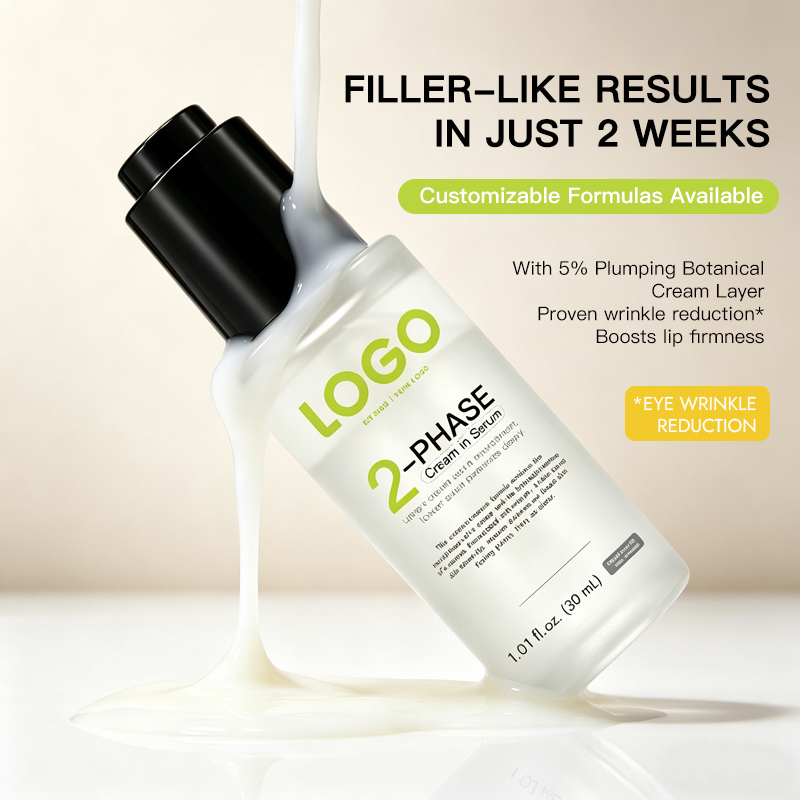 Linhas de Marca Própria Aumentam a Elasticidade da Pele Hidratar Preencher Firmar Aparência Jovem 58% Colágeno de Baixa Molecular 5% Botânico 2 Creme Sérum em Fase