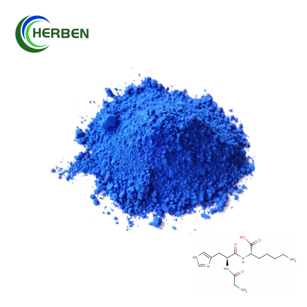 99% Matéria-prima cosmética anti-envelhecimento de pureza CAS 49557-75-7 Peptídeos de cobre GHK-Cu
