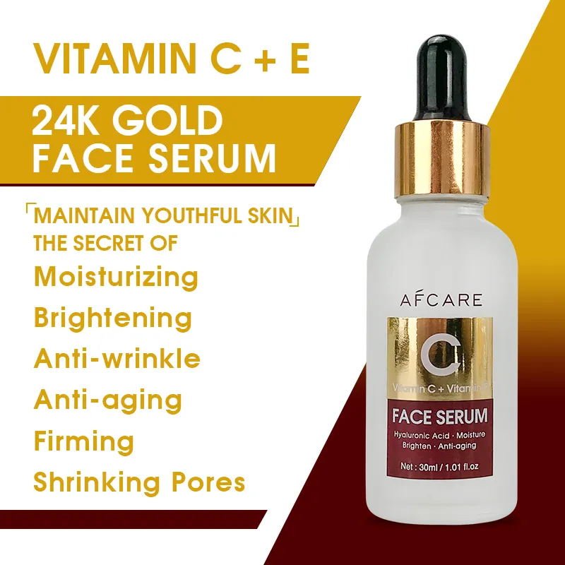 Hidratante Livre de Crueldade Nourishing e Vitamina C 24K Sérum Facial Gold Essence
