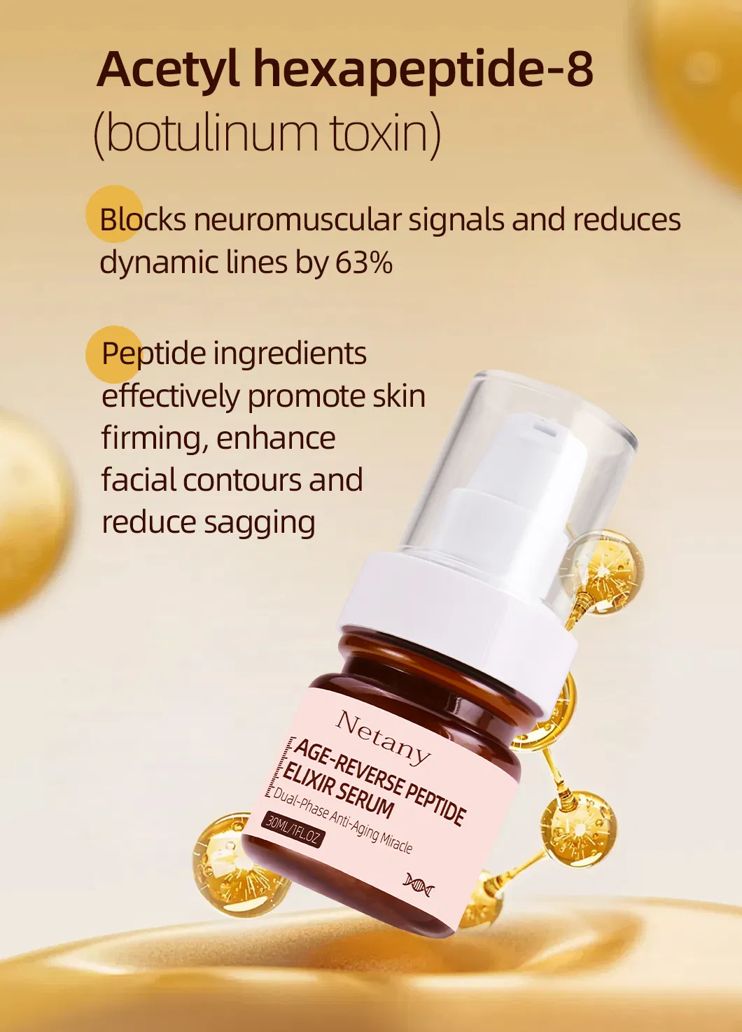 Óleo de Suspensão Rejuvenescedor para a Pele Cosméticos de Beleza Sérum Facial Antienvelhecimento