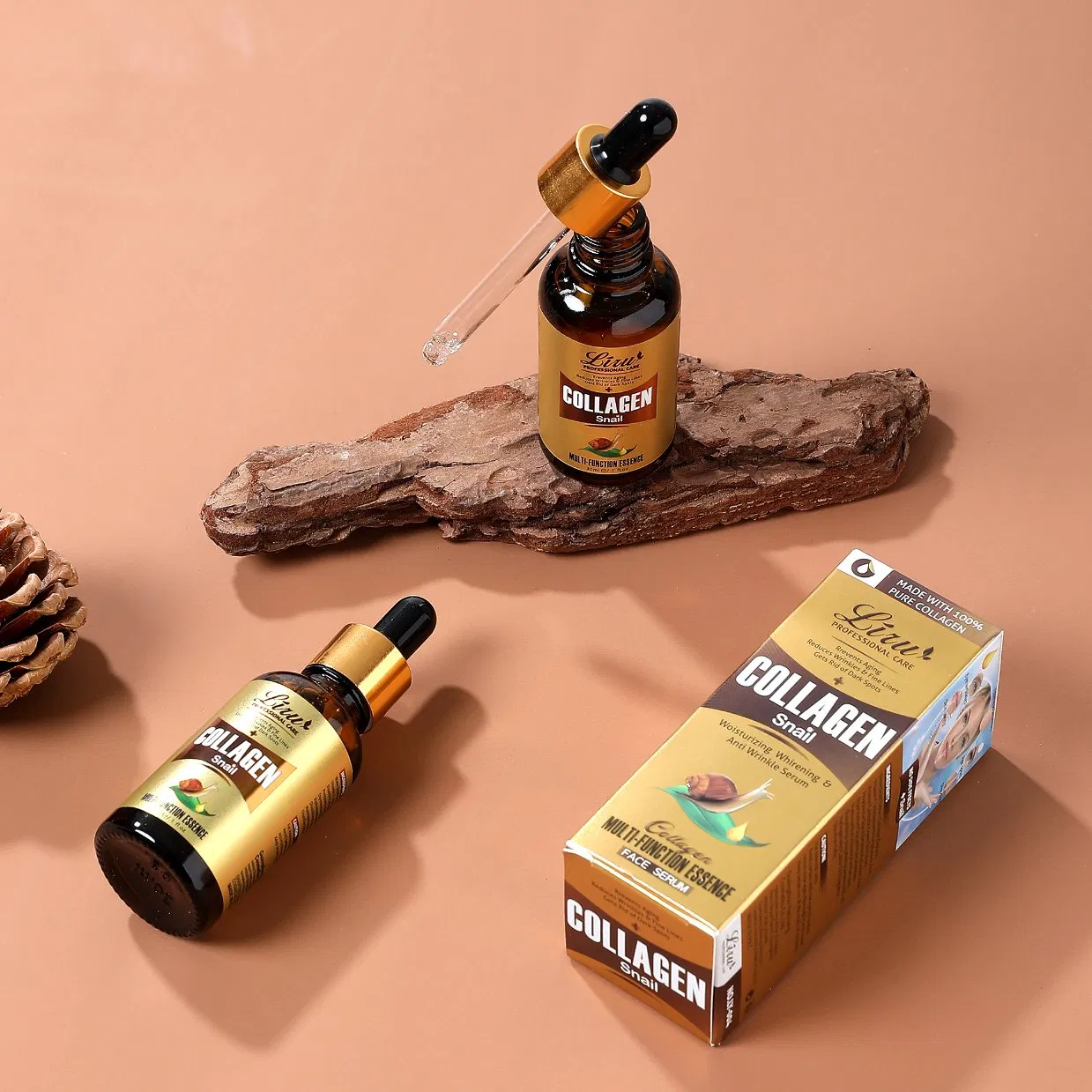 Essência Facial Radiante de Extrato de Caracol Anti-Idade Sérum de Colágeno para o Rosto