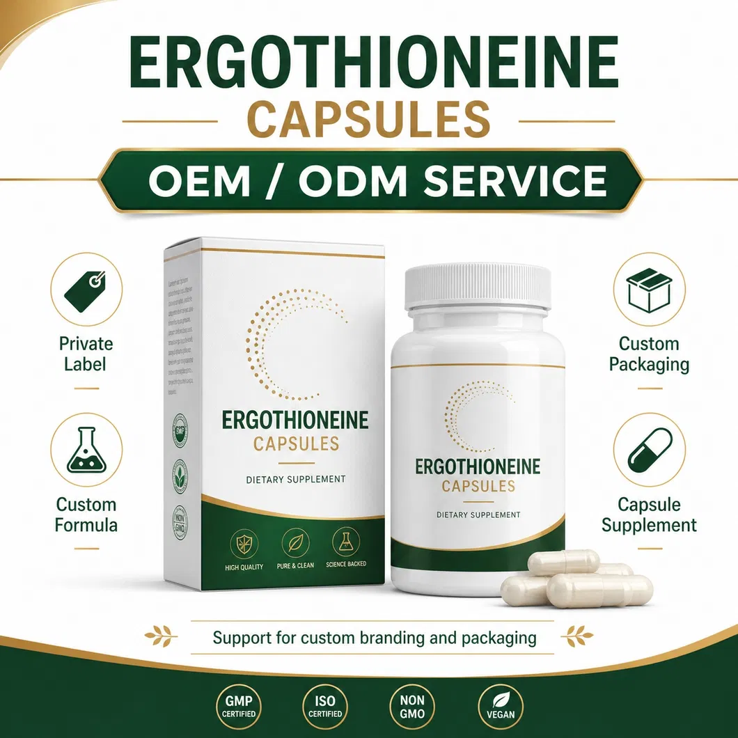 Cápsulas de Ergotioneína Suplemento para Envelhecimento Saudável com Suporte Antioxidante Natural