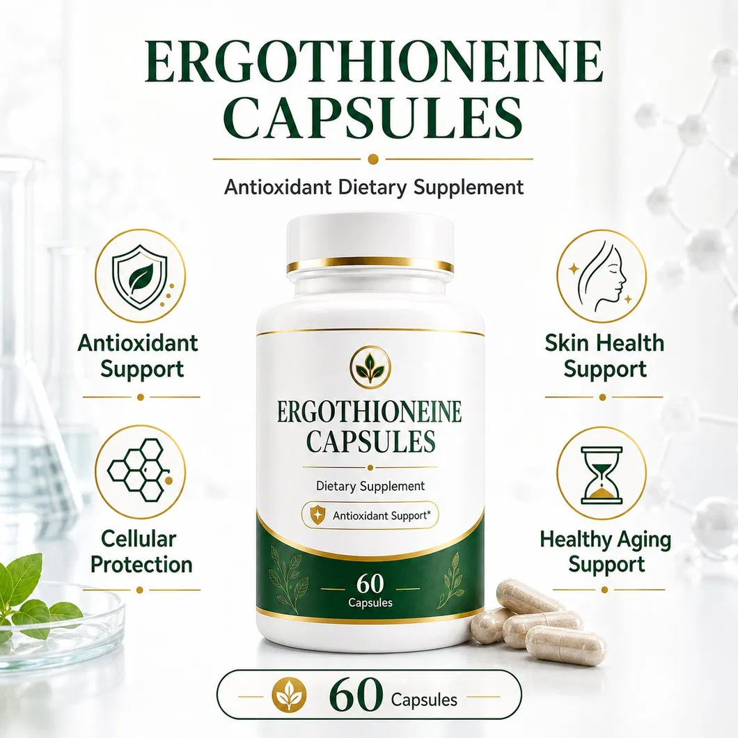 Cápsulas de Ergotioneína Suplemento para Envelhecimento Saudável com Suporte Antioxidante Natural