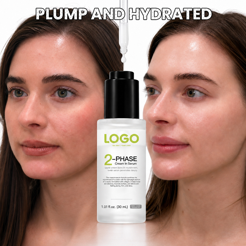 OEM Suave Linhas Finas Aumenta Elasticidade Hidrata Preenche Firme Brilhante 58% Colágeno de Baixa Molecular 5 Extrato Botânico 2 Creme Sérum em Fase