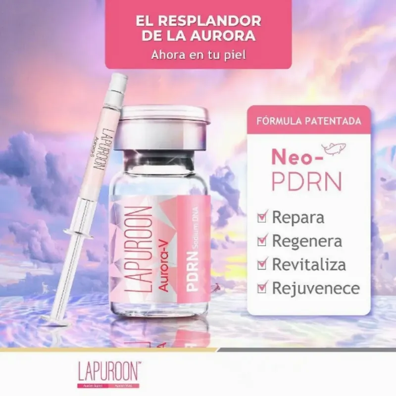 Lapuroon Aurora Vivid (5ml*5) Pdrn Hidratação Profunda e Firmadora da Pele Lapuroon Aurora Super Sódio DNA Pdrn