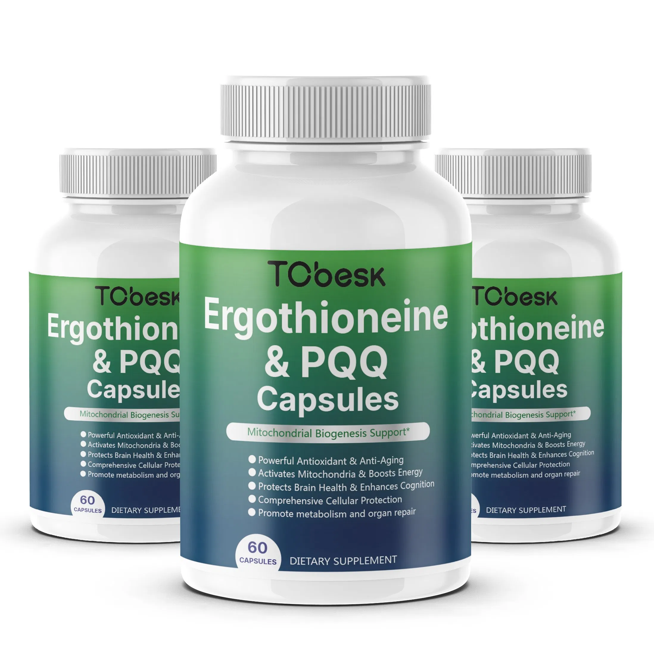Cápsulas de Composto de Ergotioneína Pura Alta Antioxidante Anti-Fadiga Tcbesk Empower Master