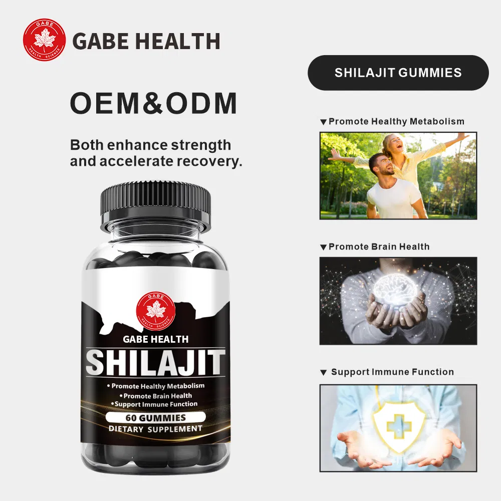 Gomas de Shilajit do Himalaia - Suporte de Energia e Suplemento Antioxidante com Ácido Fulvico e Minerais Traço, Sabor Natural de Frutas Vermelhas, 60 Gomas para Adultos