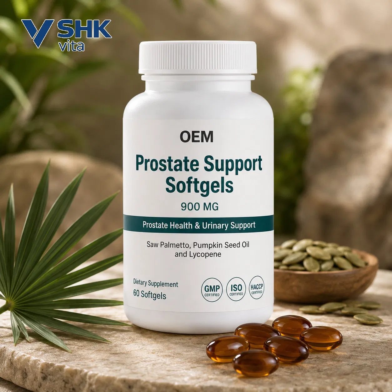 Suplemento de Saúde Masculina Softgels de Suporte à Próstata OEM Óleo de Semente de Abóbora Saw Palmetto Fornecimento em Grande Escala