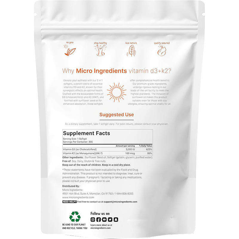 Suplemento de Óleo de Coco Hatmanlabs para Saúde Cardiovascular &amp; Vitamina D3 K2