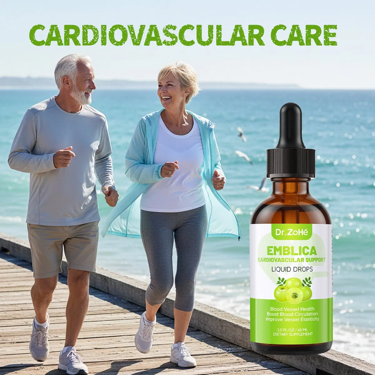 Suplemento Líquido Vegano Natural de Emblica OEM para Suporte Cardiovascular e Saúde dos Vasos Sanguíneos