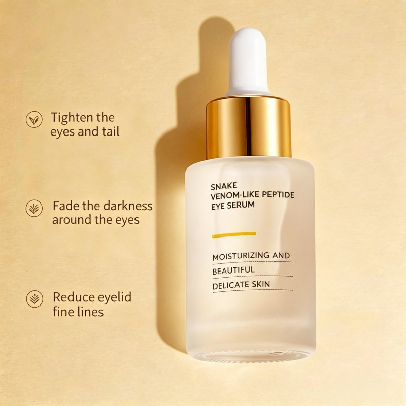 Soro para os olhos com peptídeos semelhantes ao veneno de cobra, corretor de olheiras, redutor de rugas e linhas finas, iluminador e hidratante cosmético