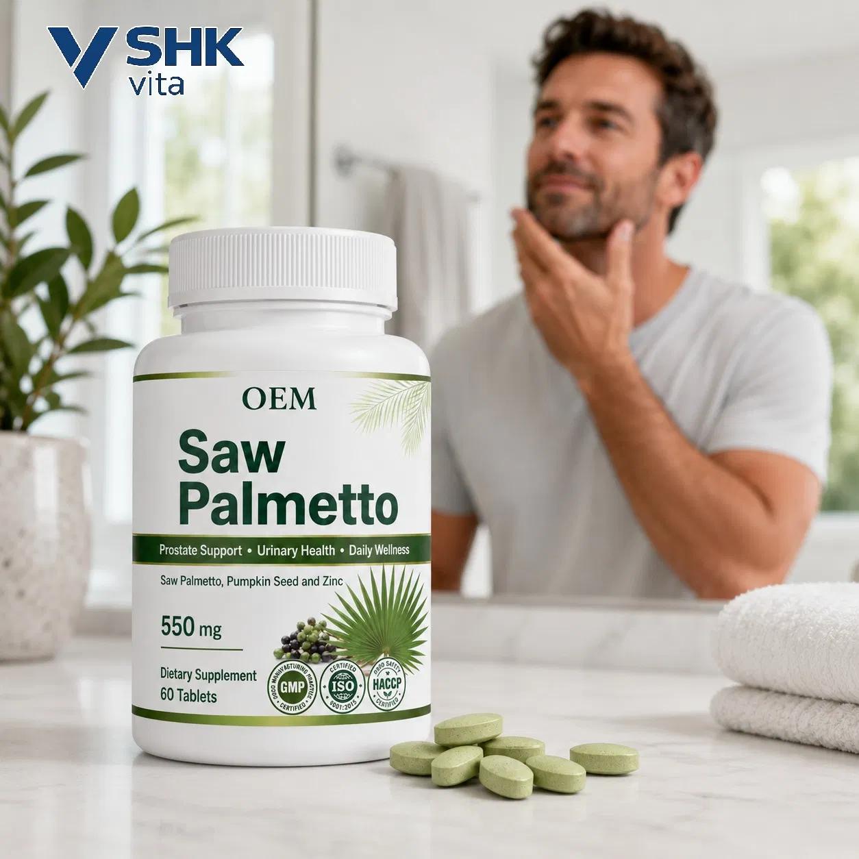 Tabletes de Saw Palmetto OEM Serenoa Repens Suplemento de Suporte à Próstata Fornecimento em Grande Escala