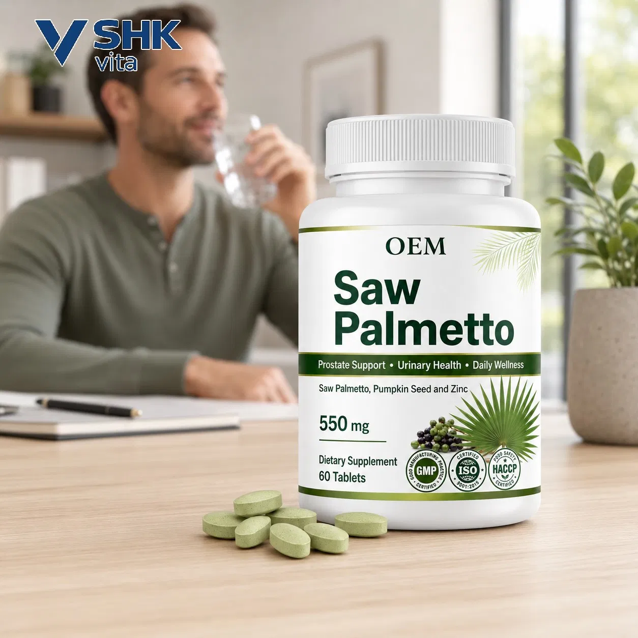 Tabletes de Saw Palmetto OEM Serenoa Repens Suplemento de Suporte à Próstata Fornecimento em Grande Escala