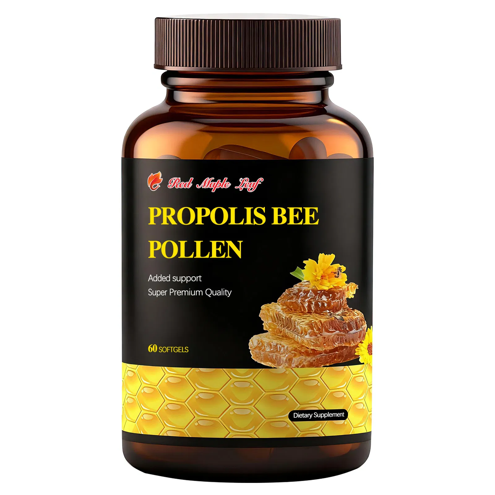 Softgels de Pólen de Abelha com Própolis, Suplemento Natural de Antioxidante para Suporte Imunológico