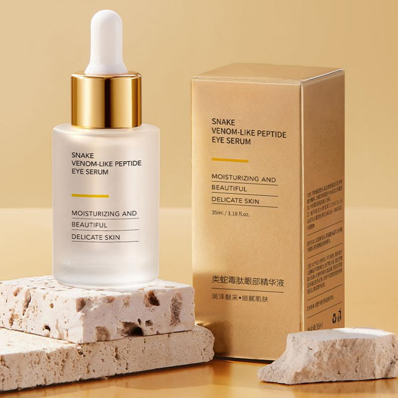 Soro para os olhos com peptídeos semelhantes ao veneno de cobra, corretor de olheiras, redutor de rugas e linhas finas, iluminador e hidratante cosmético