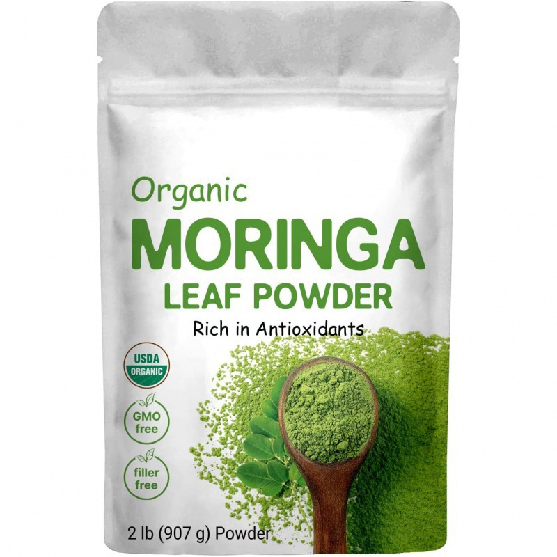 Pó de Extrato de Folha de Moringa Orgânica Natural a Granel Suplementos Dietéticos de Moringa