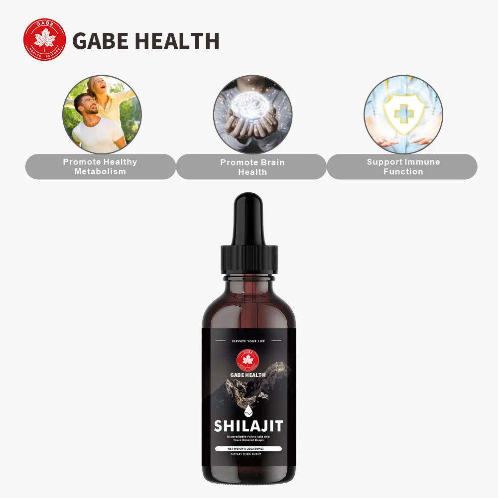 Gotas de Shilajit Purificado Natural Antioxidante Natural Apoia o Bem-Estar Imunológico e Cerebral Suplemento Oral Diário