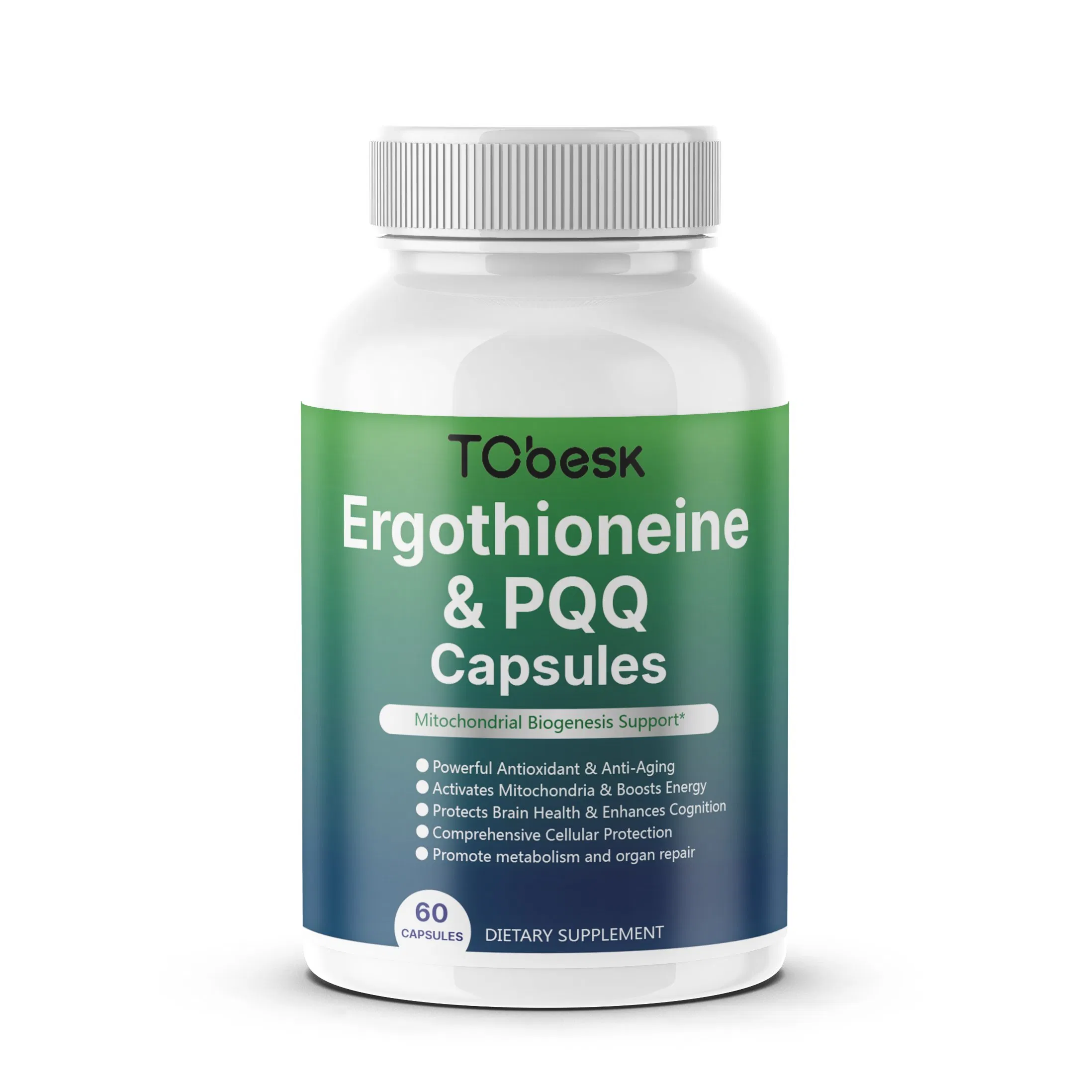 Cápsulas de Composto de Ergotioneína Pura Alta Antioxidante Anti-Fadiga Tcbesk Empower Master