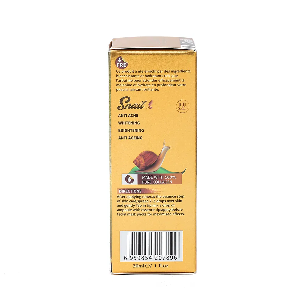Essência Facial de Reparação de Caracol com Colágeno Profissional para Atacado, Sérum Facial Anti-Idade