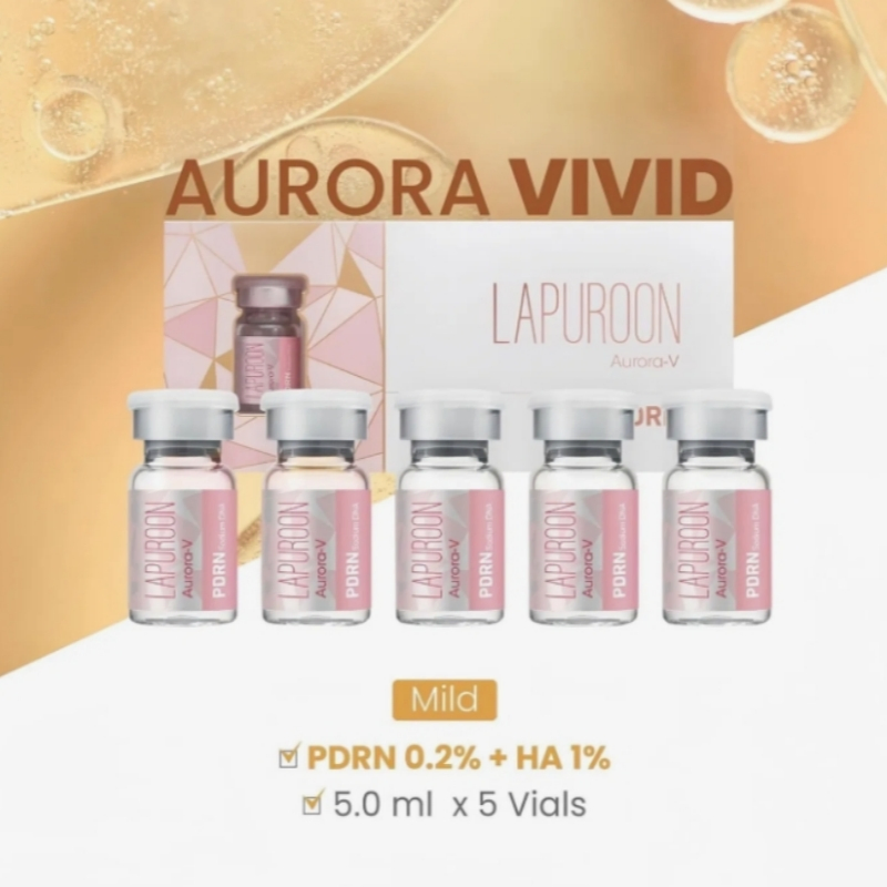 Lapuroon Aurora Vivid (5ml*5) Pdrn Hidratação Profunda e Firmadora da Pele Lapuroon Aurora Super Sódio DNA Pdrn
