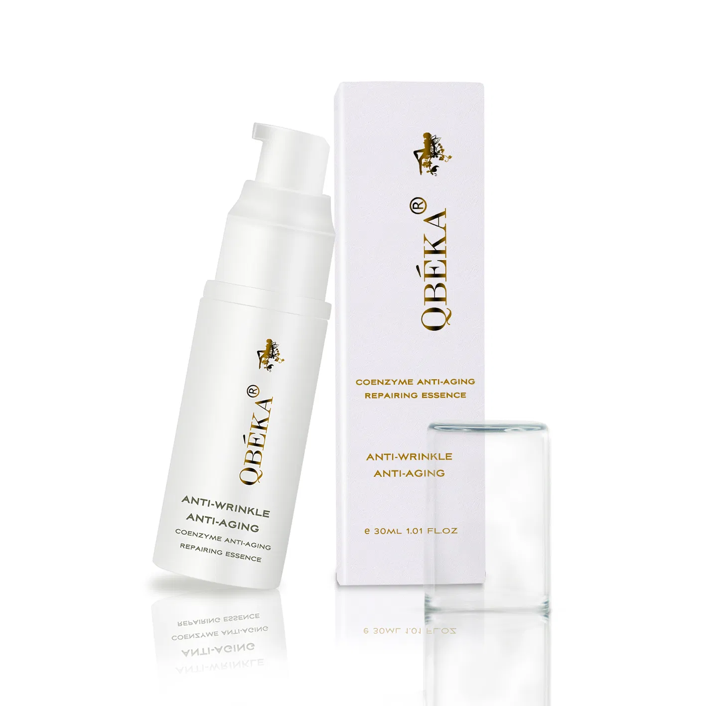 Essência Reparadora Anti Envelhecimento Coenzima Qbeka Orgânica Disponível OEM Sérum Cosméticos Anti Envelhecimento
