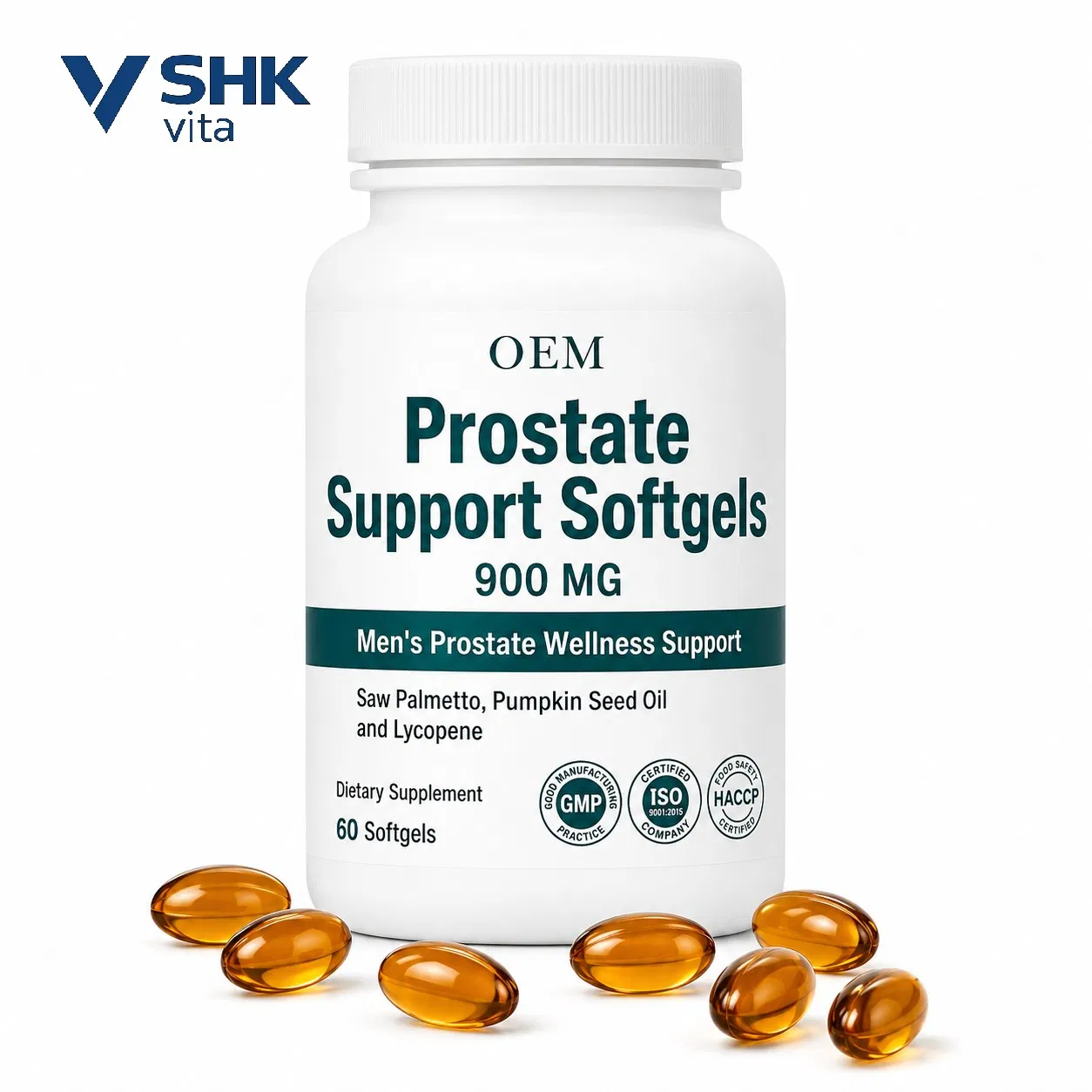 Suplemento de Saúde Masculina Softgels de Suporte à Próstata OEM Óleo de Semente de Abóbora Saw Palmetto Fornecimento em Grande Escala