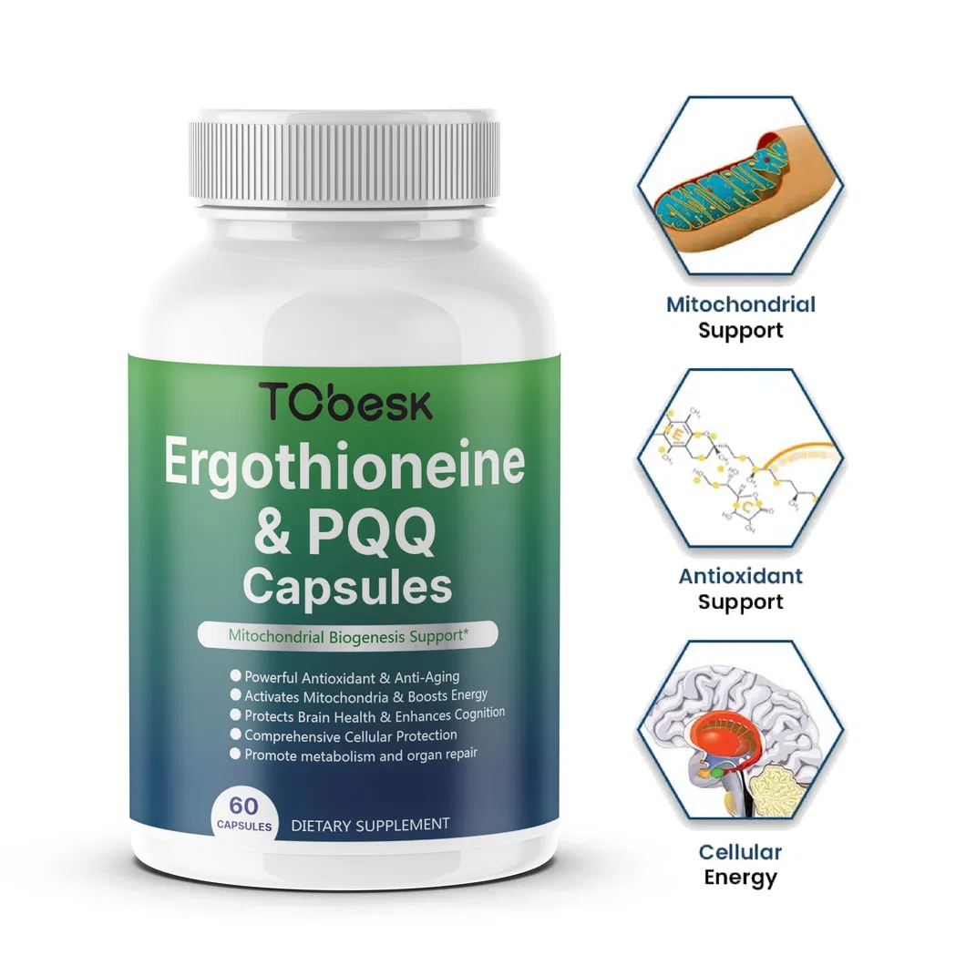 Cápsulas de Composto de Ergotioneína Pura Alta Antioxidante Anti-Fadiga Tcbesk Empower Master