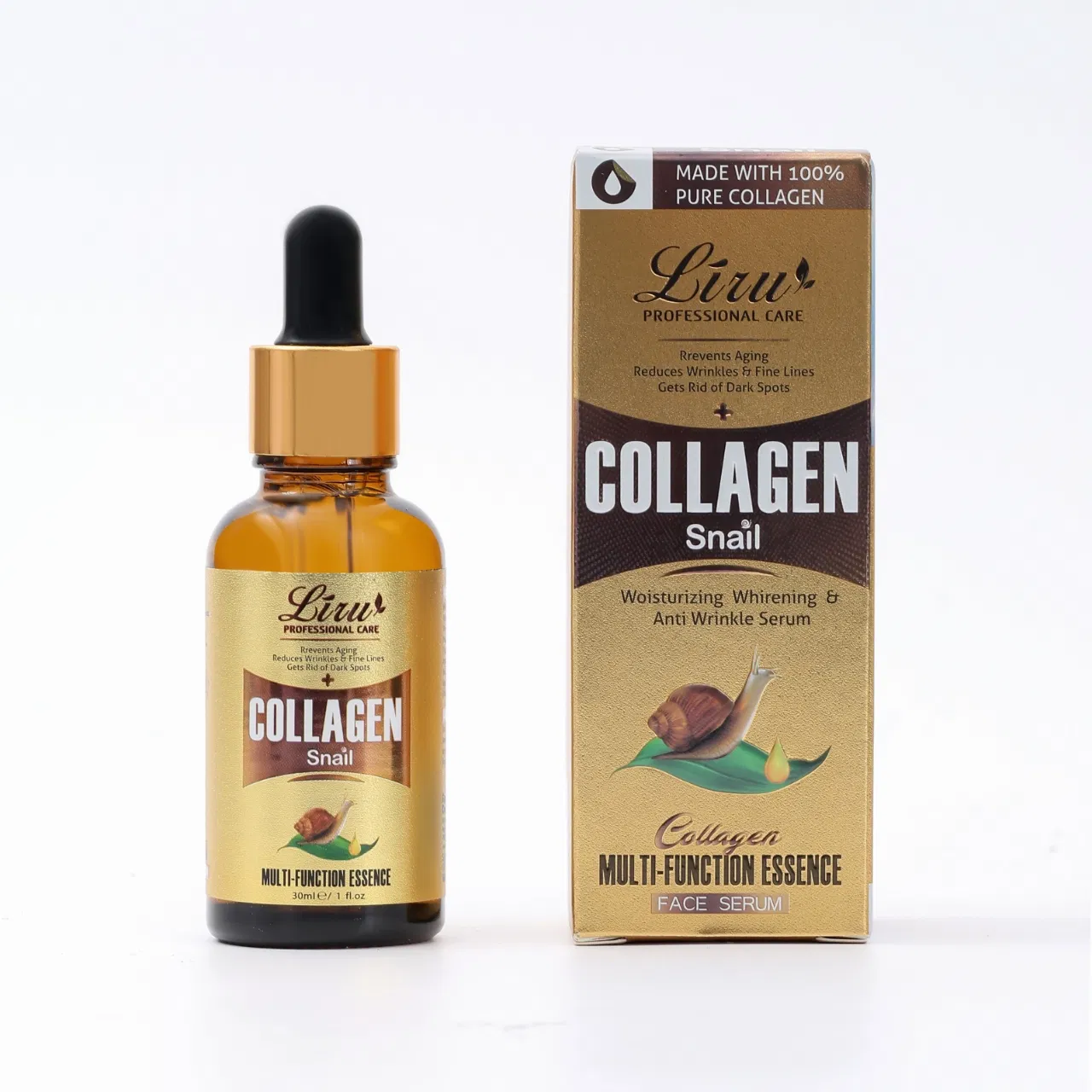 Sérum Facial de Reparação de Colágeno de Caracol Liru Juventude Renovadora Firmadora