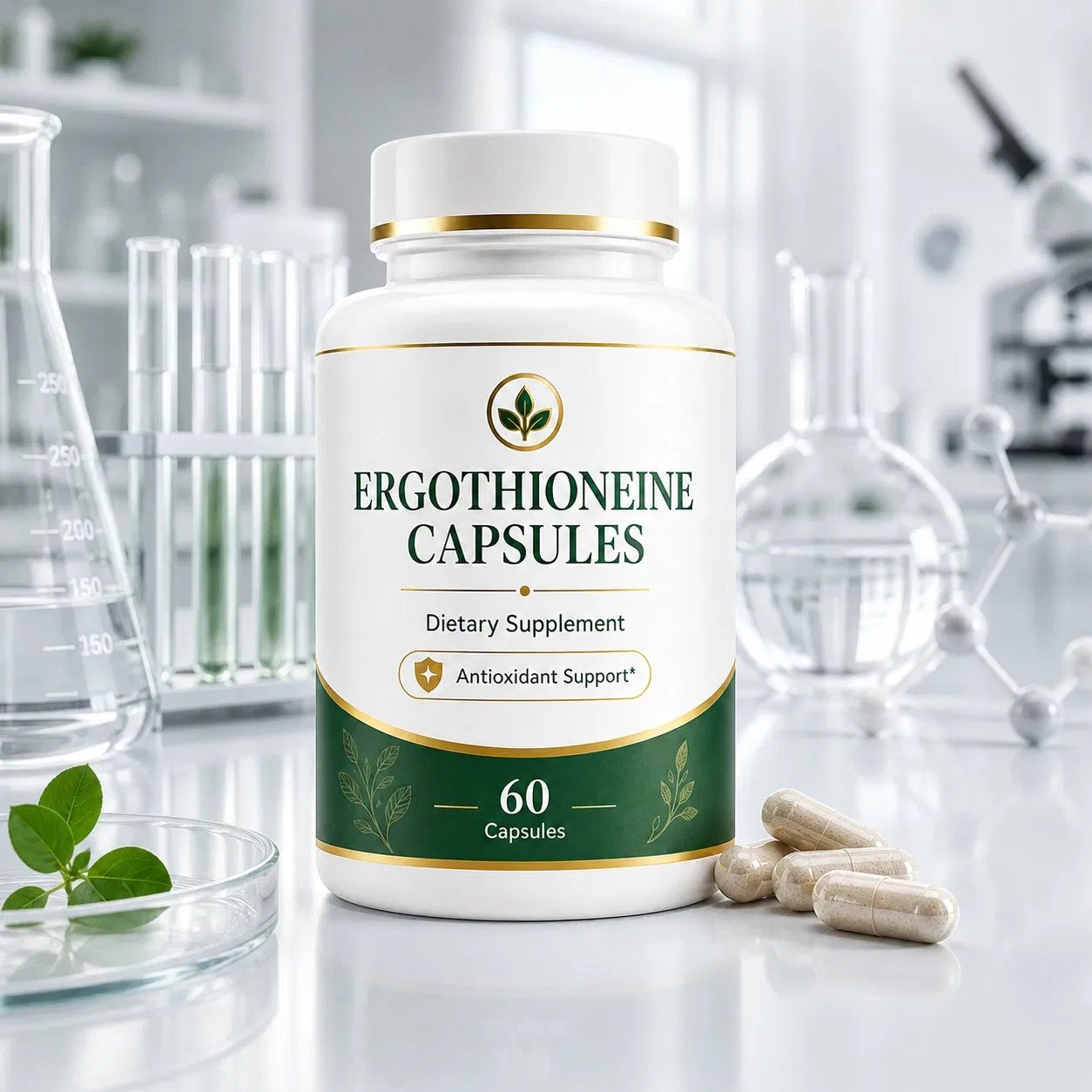 Cápsulas de Ergotioneína Suplemento para Envelhecimento Saudável com Suporte Antioxidante Natural