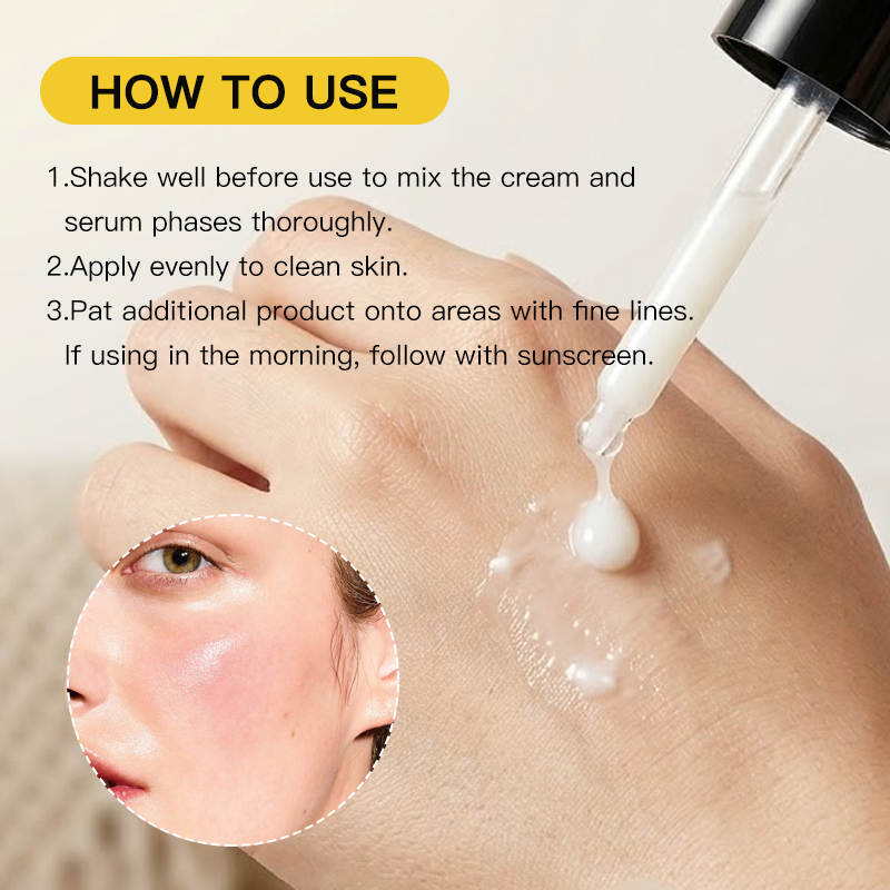 OEM Suave Linhas Finas Aumenta Elasticidade Hidrata Preenche Firme Brilhante 58% Colágeno de Baixa Molecular 5 Extrato Botânico 2 Creme Sérum em Fase