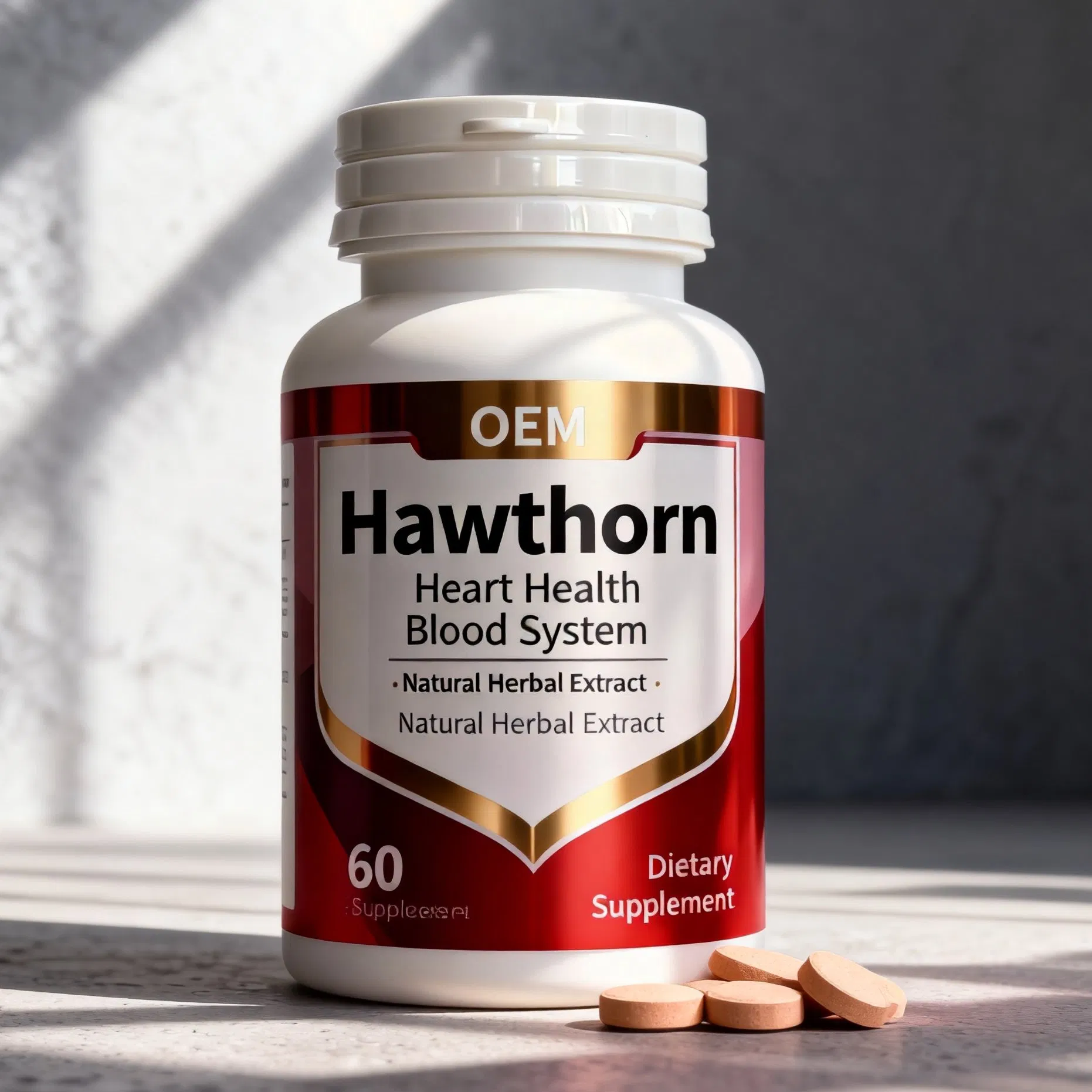 Comprimidos de Hawthorn Saúde do Coração e Suporte Cardiovascular Suplemento Crataegus Atacado OEM/ODM