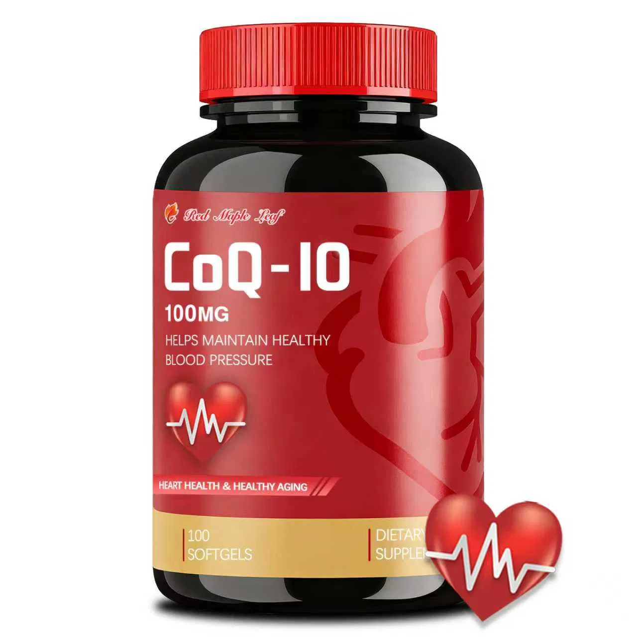 Cápsulas de Coenzima Coq10 Suplementos Herbais Softgel Personalizado OEM Cápsulas de Coenzima Q10