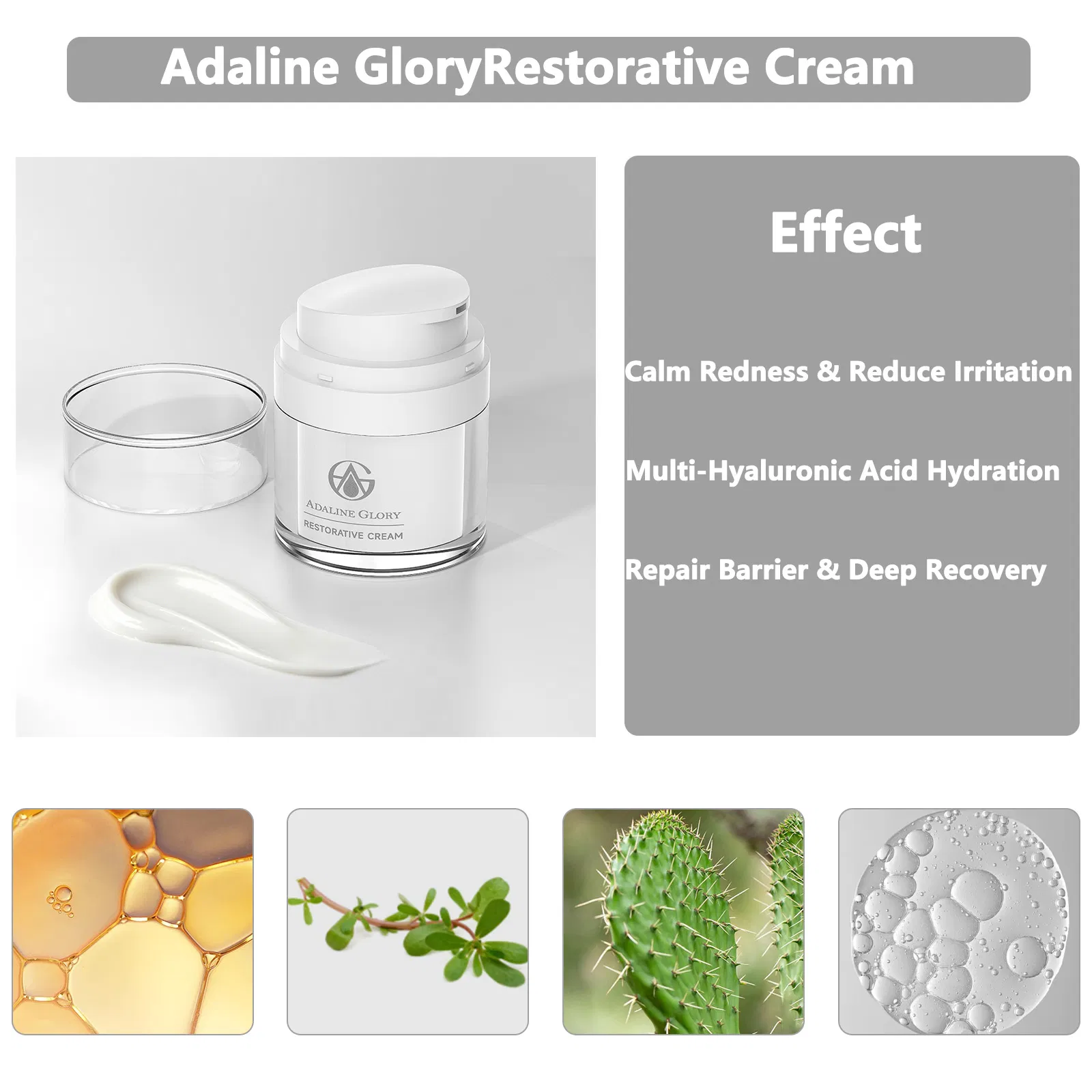 Creme de Recuperação e Reparação da Barreira Cutânea Profunda e Nutritiva 50ml Hidratação Pós-Tratamento de Bio-Microneedle Resiliência SPA Atacado
