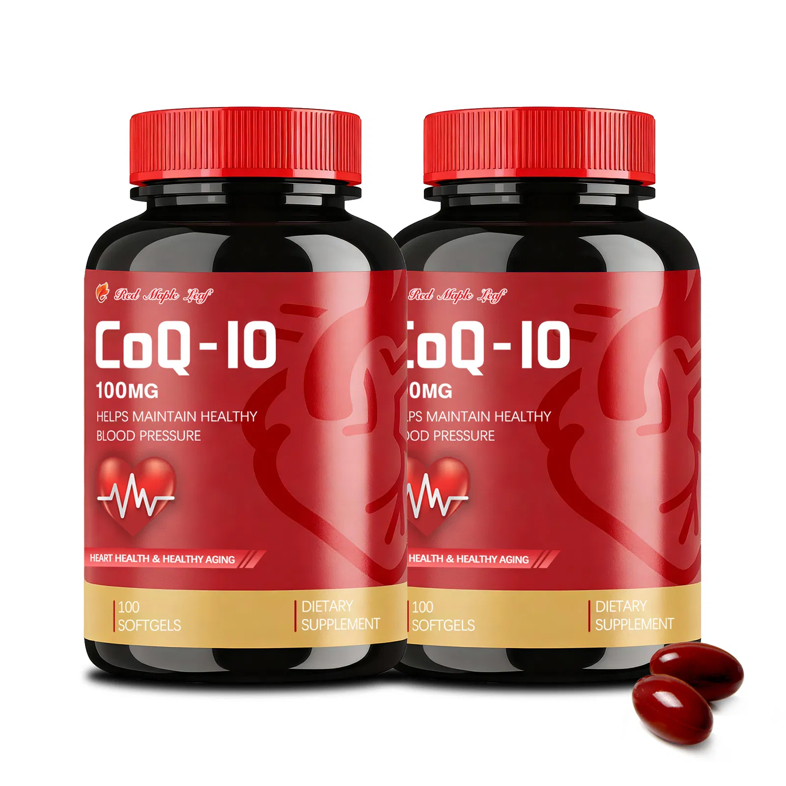 Cápsulas de Coenzima Coq10 Suplementos Herbais Softgel Personalizado OEM Cápsulas de Coenzima Q10