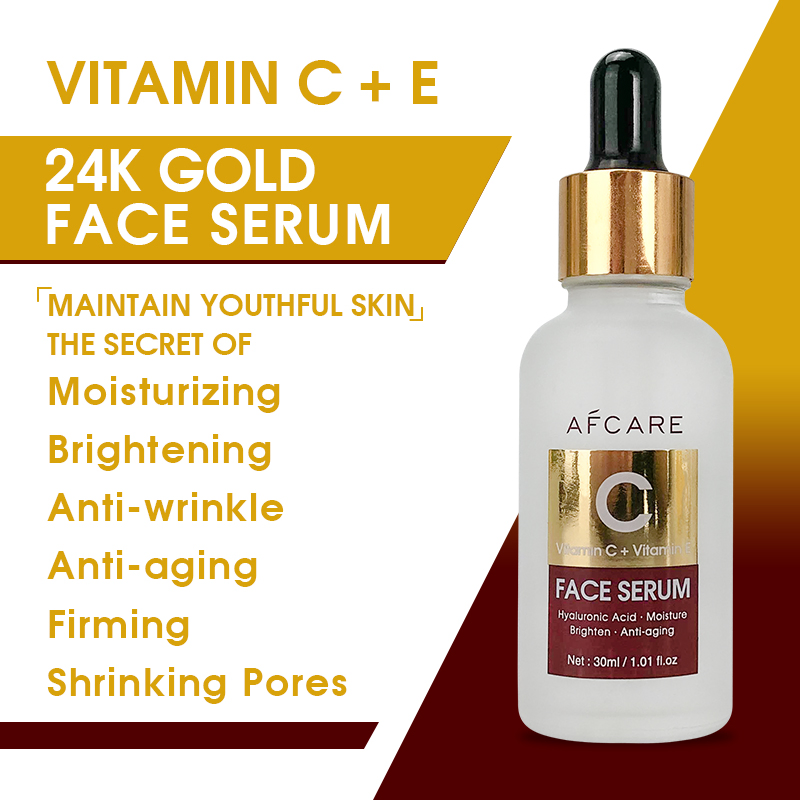 Hidratante Livre de Crueldade Nourishing e Vitamina C 24K Sérum Facial Gold Essence