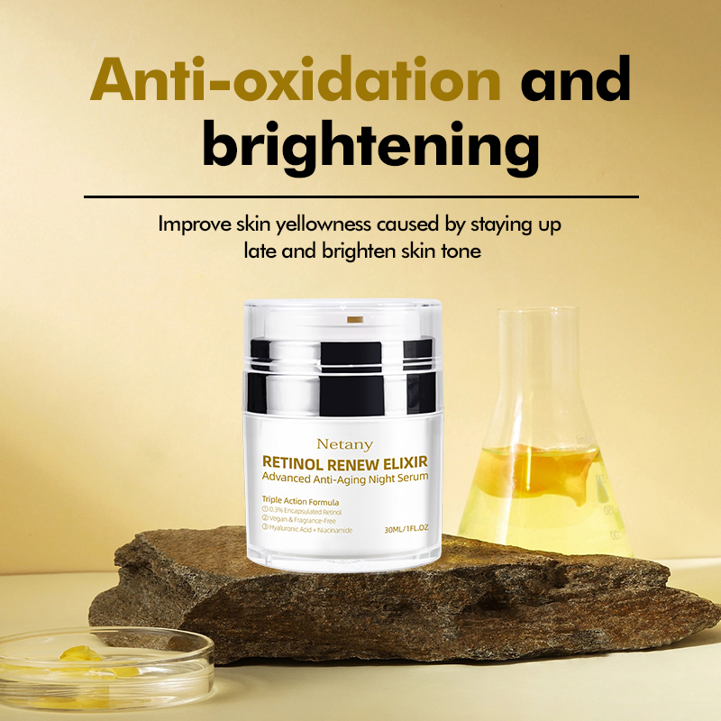 Sérum de Reparação com Retinol Preço de Fábrica Creme Facial Noturno Antienvelhecimento Reparação de Barreira Clareamento e Hidratação Solução de Cuidados com a Pele para Radiação Jovial Creme Facial