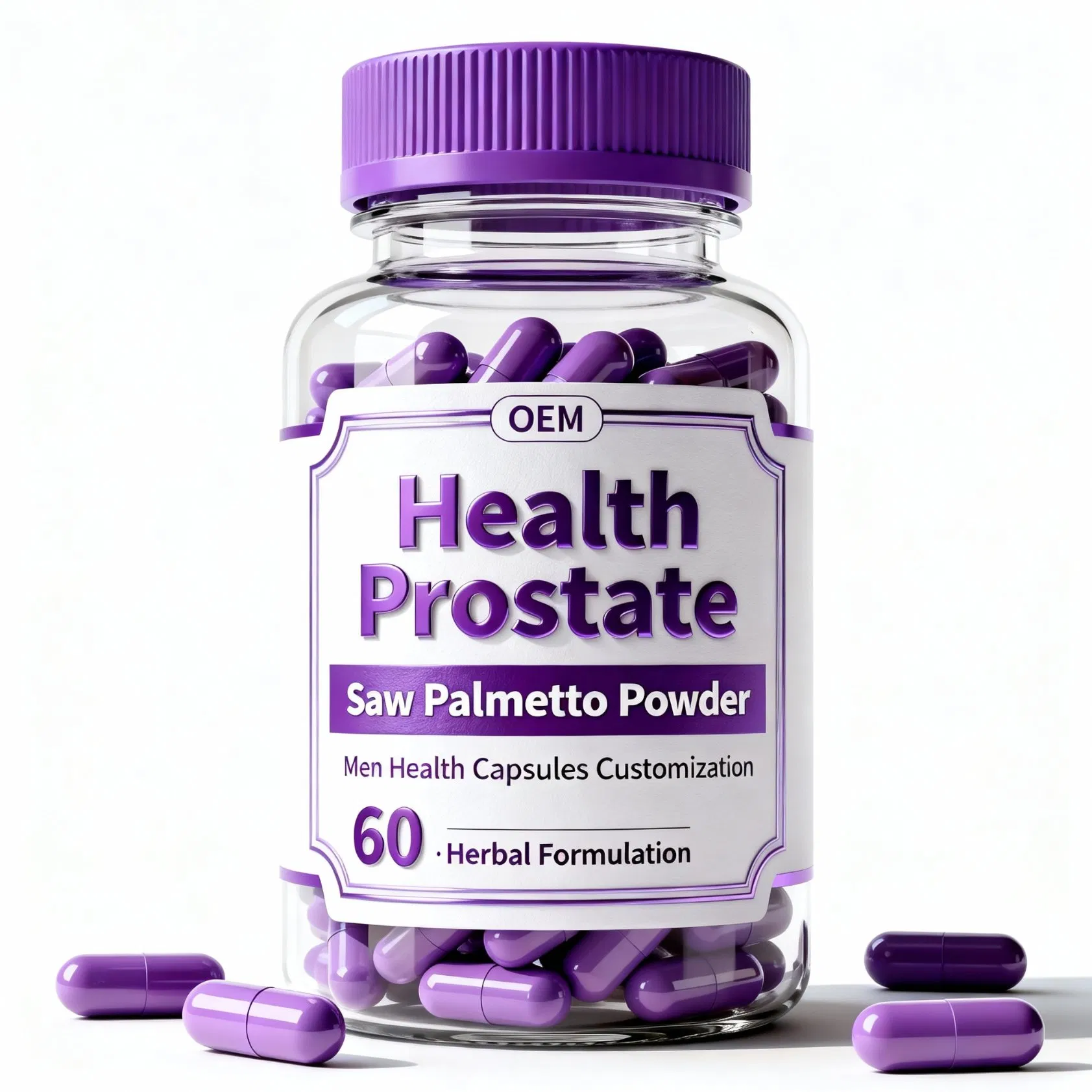 Suplemento de Suporte à Saúde da Próstata com Cápsulas de Extrato de Saw Palmetto Suporte para Próstata e Urinário para Homens OEM